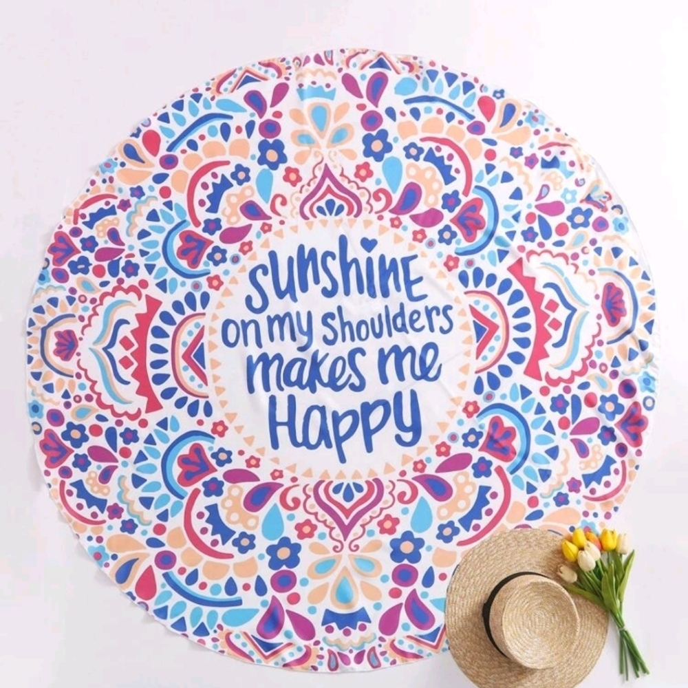 🆕🌞SILKY BEACH BLANKET "SUNSHINE ON MY SHOULDERS... 🌞